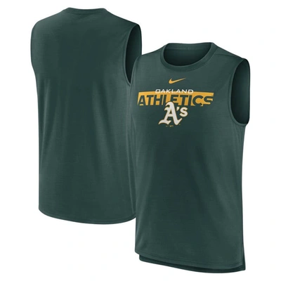 Nike Green Oakland Athletics Knockout Stack Exceed Performance Muscle Tank Top
