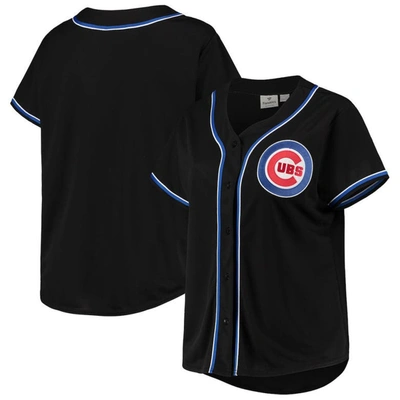 Profile Black/royal Chicago Cubs Plus Size Pop Fashion Button-up Jersey