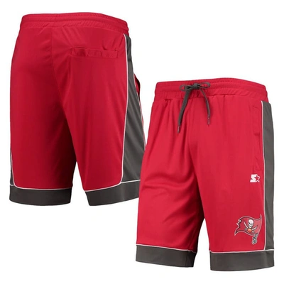 Starter Men's  Red, Pewter Tampa Bay Buccaneers Fan Favorite Fashion Shorts In Red,pewter