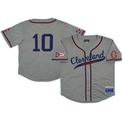 Rings & Crwns #10 Gray Cleveland Buckeyes Mesh Button-down Replica Jersey