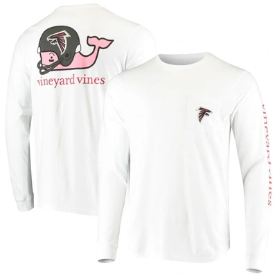 Vineyard Vines White Atlanta Falcons Whale Helmet Long Sleeve T-shirt