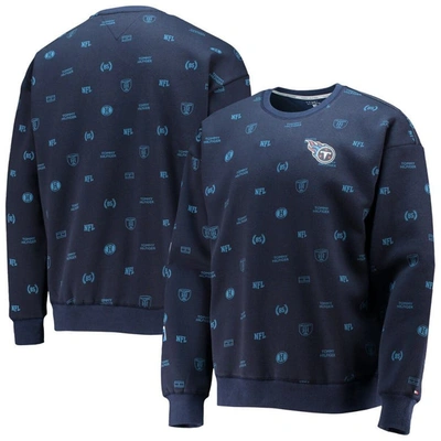 Tommy Hilfiger Navy Tennessee Titans Reid Graphic Pullover Sweatshirt