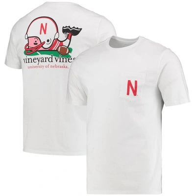 Vineyard Vines White Nebraska Huskers Football Whale T-shirt