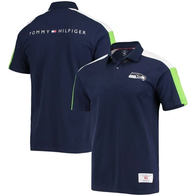 Tommy Hilfiger College Navy/neon Green Seattle Seahawks Logan Polo