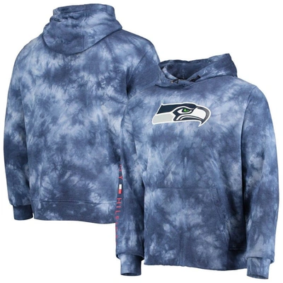 Tommy Hilfiger College Navy Seattle Seahawks Stanley Tie-dye Pullover Hoodie