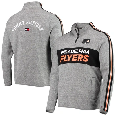 Tommy Hilfiger Heathered Gray Philadelphia Flyers Mario Quarter-zip Jacket