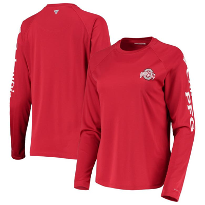 Shop Columbia Scarlet Ohio State Buckeyes Pfg Tidal Long Sleeve T-shirt