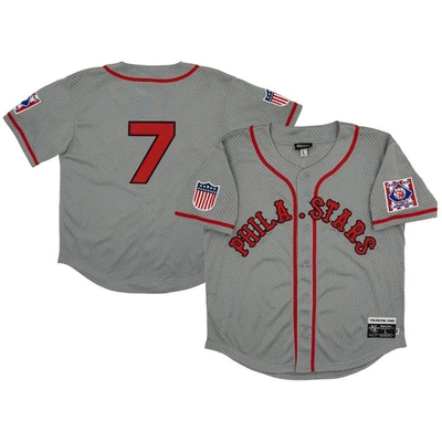 Rings & Crwns #7 Gray Philadelphia Stars Mesh Button-down Replica Jersey