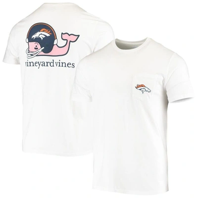 Vineyard Vines White Denver Broncos Team Whale Helmet T-shirt