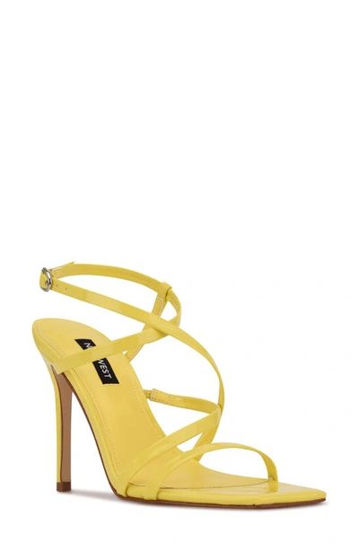 Nine West Tila Strappy Sandal In Yellow Patent