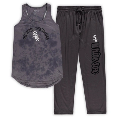 Concepts Sport Women's  Charcoal Chicago White Sox Plus Size Jersey Tank Top And Pants Sleep Set