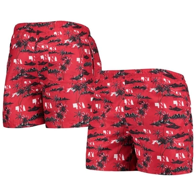 Foco Scarlet Nebraska Huskers Island Palm Swim Trunks