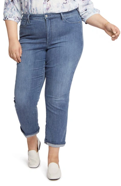 Nydj Relaxed Straight Leg Cuff Jeans In Clean Horizon