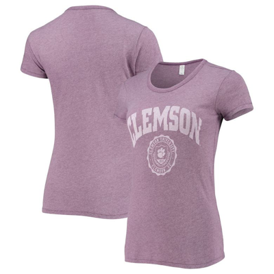 Alternative Apparel Heathered Purple Clemson Tigers Keepsake College Seal T-shirt In Heather Purple