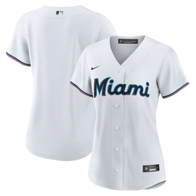 Nike White Miami Marlins Replica Team Jersey