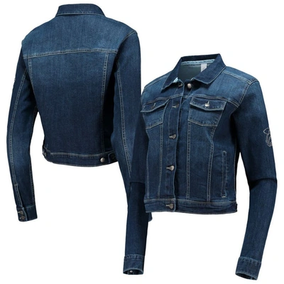 Lusso Blue Miami Heat Georgie Swarovski Crystals Button-up Denim Jacket