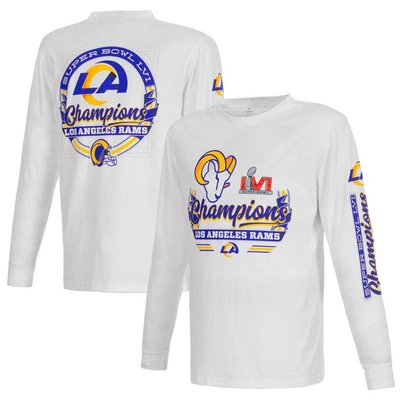 Fanatics Branded White Los Angeles Rams Super Bowl Lvi Champions Screen Printed Long Sleeve T-shirt