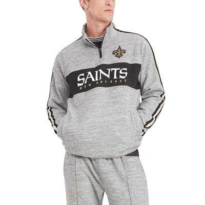 Tommy Hilfiger Heathered Gray New Orleans Saints Mario Quarter-zip Jacket In Heather Gray