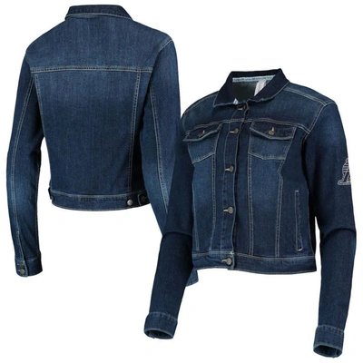 Lusso Blue Los Angeles Lakers Georgie Swarovski Crystals Button-up Denim Jacket