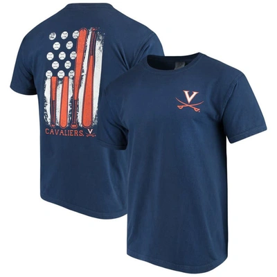 Image One Navy Virginia Cavaliers Baseball Flag Comfort Colors T-shirt