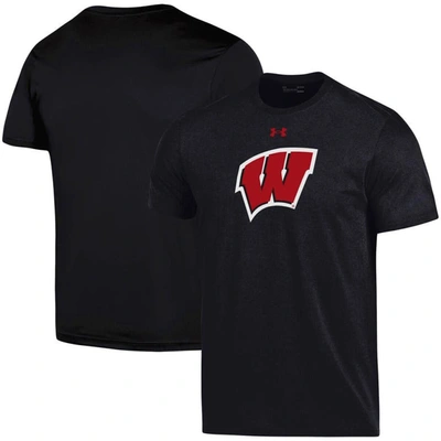 Under Armour Black Wisconsin Badgers School Logo Performance Cotton T-shirt