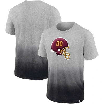 Fanatics Branded Heathered Gray/black Washington Football Team Team Ombre T-shirt In Heathered Gray,black