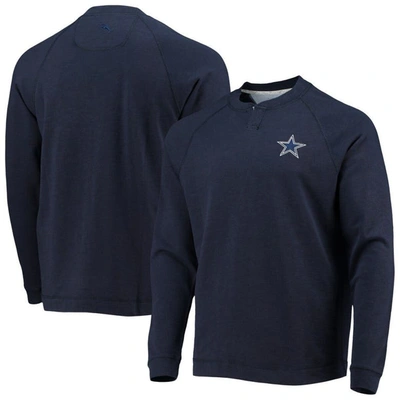 Tommy Bahama Navy Dallas Cowboys Sunset Slub Raglan Henley Long Sleeve T-shirt