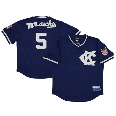 Rings & Crwns Kids'  #5 Navy Kansas City Monarchs Mesh Replica V-neck Jersey