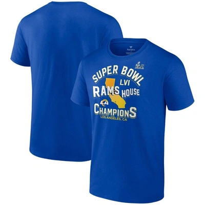 Fanatics Branded Royal Los Angeles Rams Super Bowl Lvi Champions Hometown Hard Count T-shirt