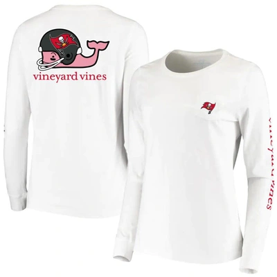 Vineyard Vines White Tampa Bay Buccaneers Helmet Long Sleeve T-shirt