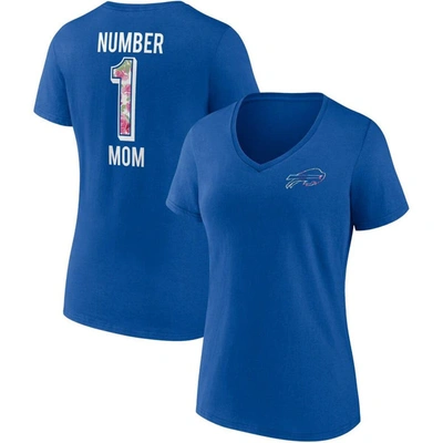 Fanatics Women's  Royal Buffalo Bills Plus Size Mother's Day #1 Mom V-neck T-shirt