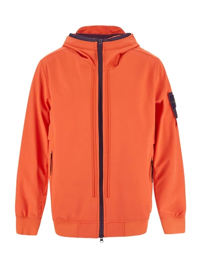 Stone Island Light Soft Shell-r E.dye Technology Polyester Jacket In Orange  | ModeSens