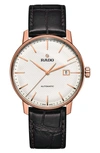 Rado Men's Swiss Automatic Coupole Classic Dark Brown Leather Strap Watch 41mm R22877025 In No Color