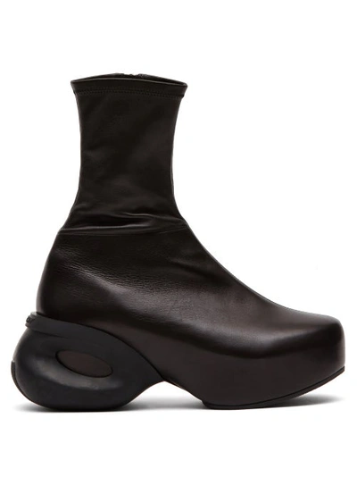Givenchy G Lambskin Ankle Clog Boots In Black