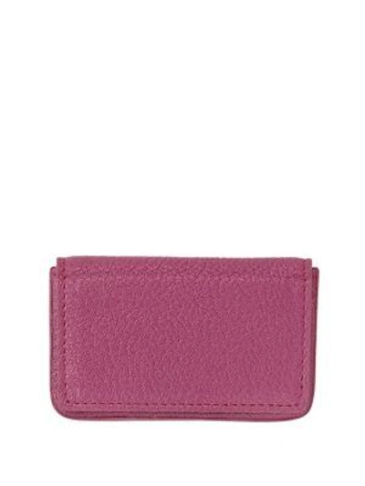 Graphic Image Magnetic Leather Card Case In Pink
