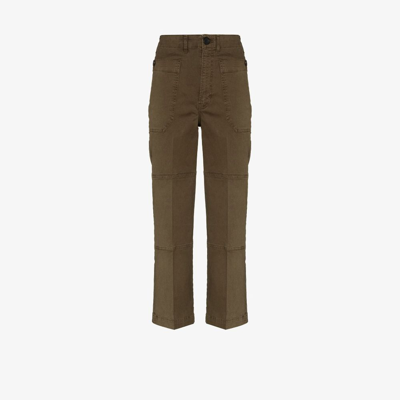 Frame Straight-leg Utility Trousers In Green