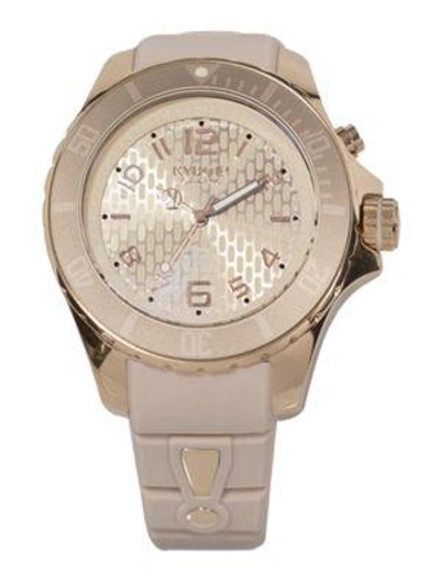 Kyboe! Power Sand Dollar Silicone & Rose Goldtone Stainless Steel Strap Watch/48mm