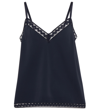 Eres Sandra Camisole Top W/ Lace Detail In Blue
