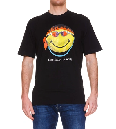 Market Black Smiley Don't Happy, Be Worry T-shirt