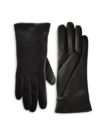 Saks Fifth Avenue Leather Gloves In Black