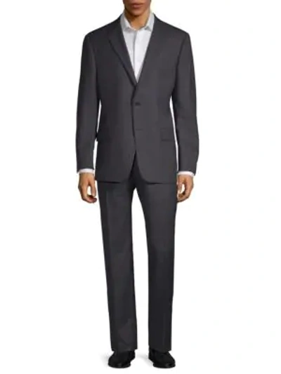 Hickey Freeman Classic Fit Windowpane Wool Suit In Charcoal