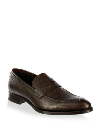 To Boot New York James Leather Penny Loafers In Dark Brown