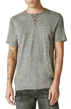 Lucky Brand Short Sleeve Henley T-shirt In Heather Grey