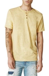 Lucky Brand Short Sleeve Henley T-shirt In Mineral Yellow