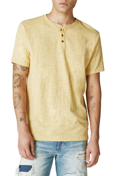 Lucky Brand Short Sleeve Henley T-shirt In Mineral Yellow