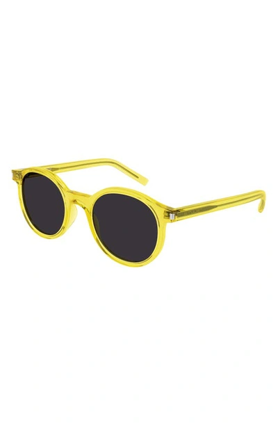 Saint Laurent 50mm Phantos Sunglasses In Yellow