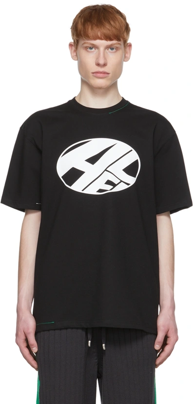 Ader Error Black T-shirt With Printed Distort Logo