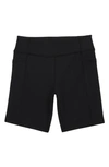 Zella Girl Kids' Live In High Waist Pocket Bike Shorts In Black