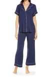 Nordstrom Moonlight Eco Crop Pajamas In Navy Peacoat