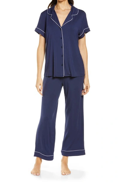 Nordstrom Moonlight Eco Crop Pajamas In Navy Peacoat